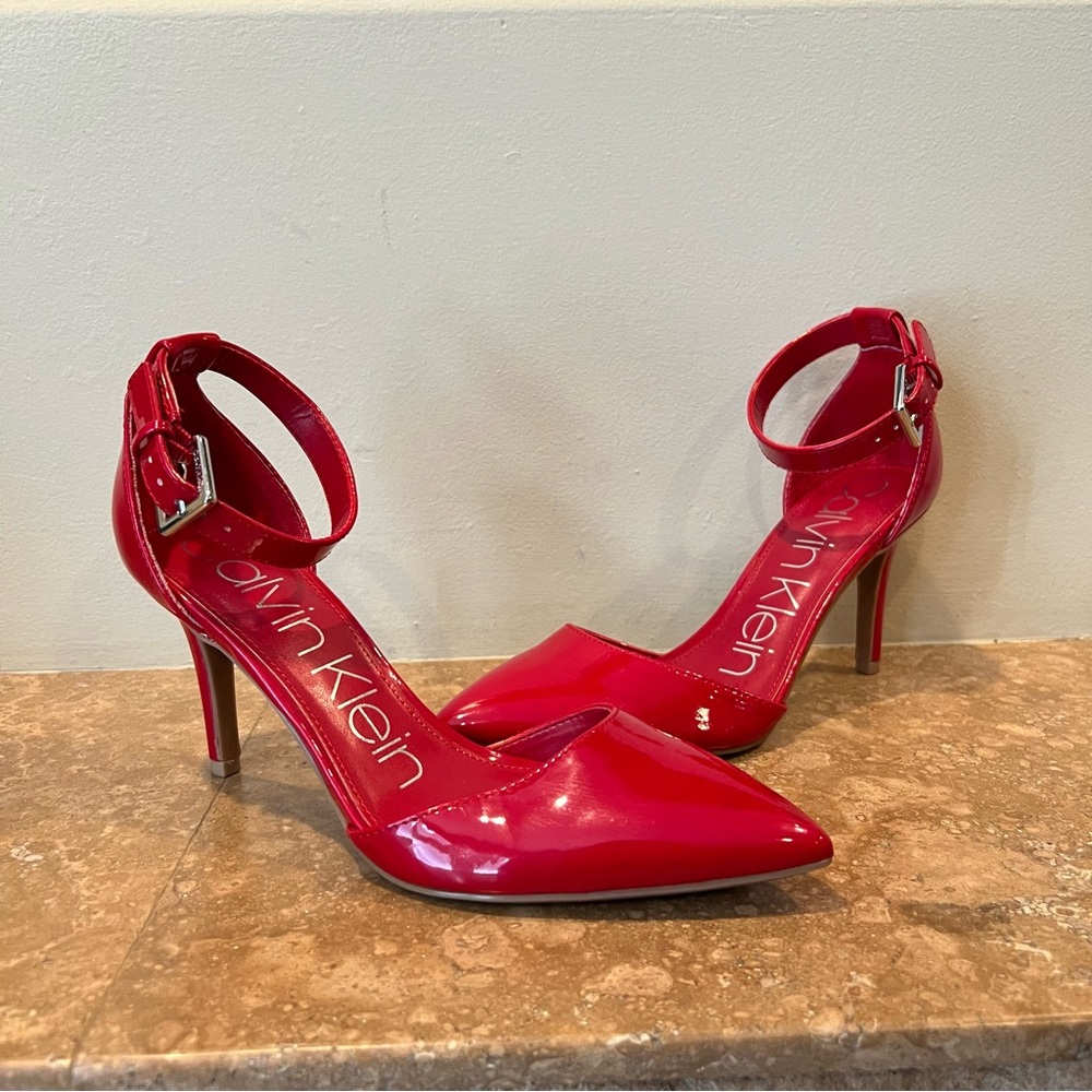 Calvin Klein red Gilya heels size 7